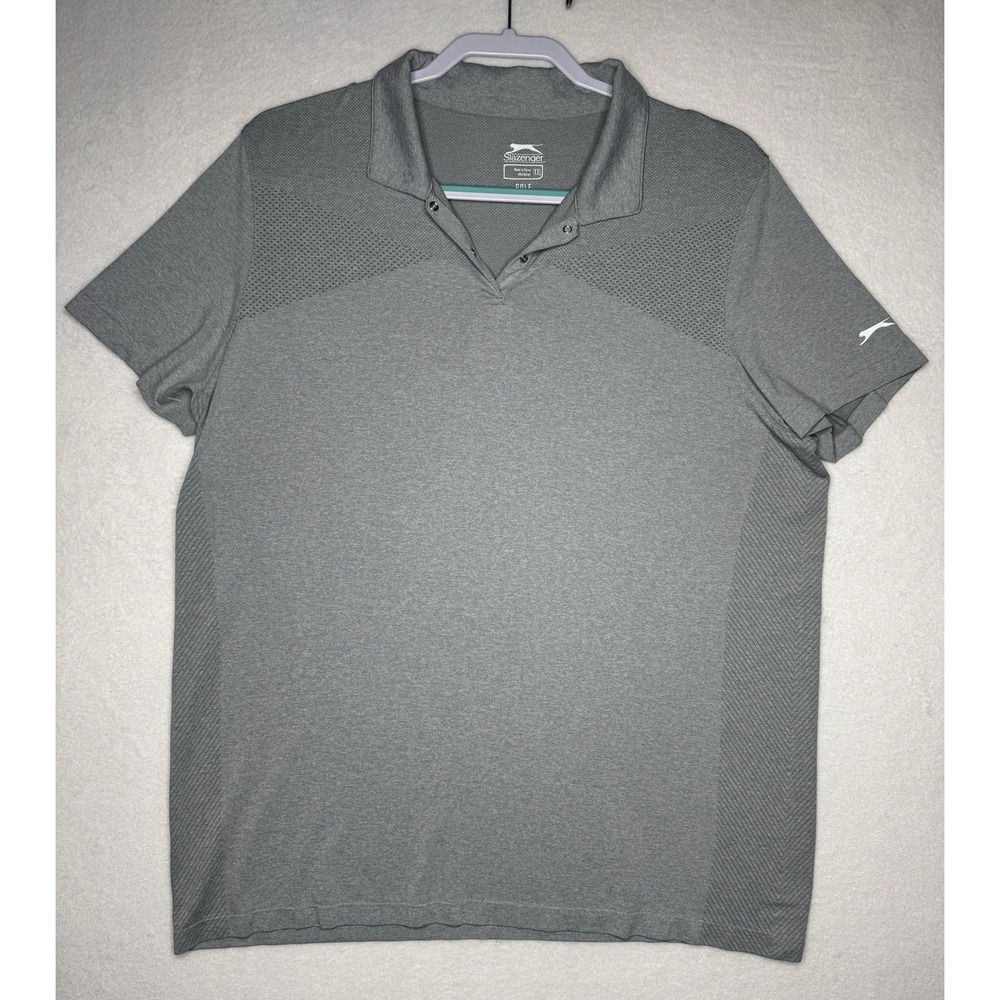Slazenger Golf Polo‎ Shirt XXl Gray Performance Mesh Athletic
